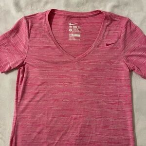 Nike Dri-fit v neck pink short sleeve shirt women's size large